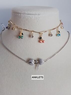 Gold Plated Anklets - Set Of Two